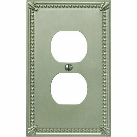JACKSON Imperial Bead Brushed Nickel Outlet Wall Plate 3008BN